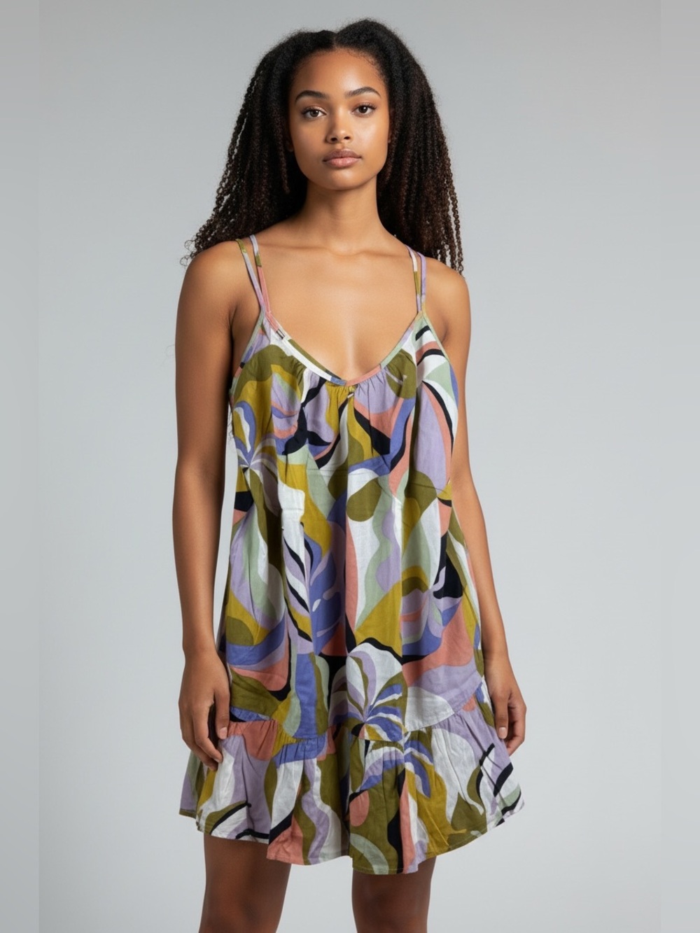 Billabong Sunny Daze Floral Print Peach Multi Mini Dress Sz Small NWT
